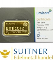20 Gramm Goldbarren Feingold 20 Gramm Goldbarren Feingold