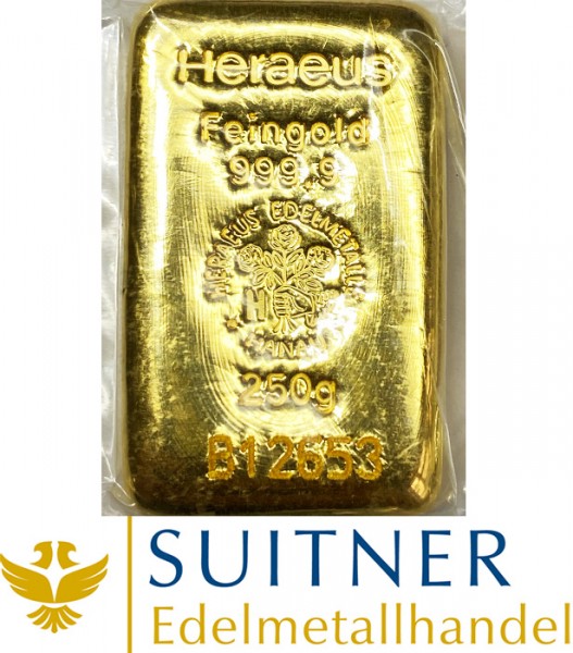250 Gramm Goldbarren