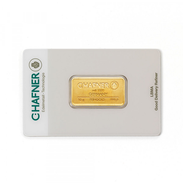 10 Gramm Goldbarren Hafner 999,9 Feingold - auf Bestellung