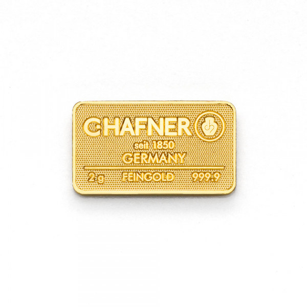 2 Gramm Goldbarren Hafner 999,9 Feingold - auf Bestellung