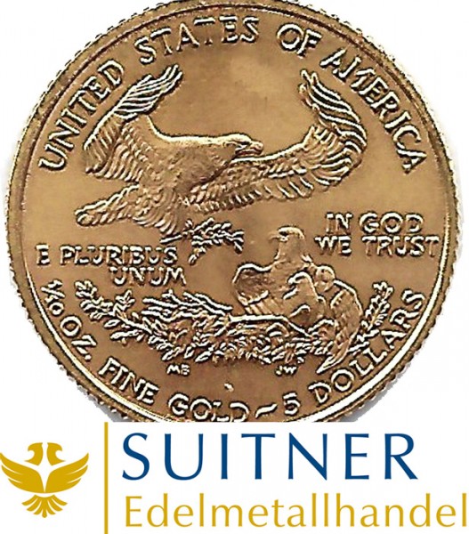 1/10 Unze Eagle Gold - 5 US Dollars
