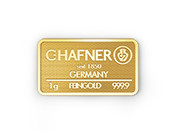 1 Gramm Goldbarren Hafner 999,9 Feingold - auf Bestellung