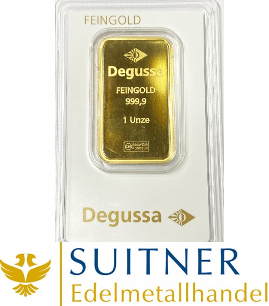 1 Unze Goldbarren Degussa